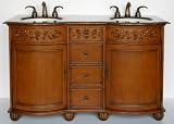 58 Bathroom Granite Top Double Sink Cabinet Vanity 170
