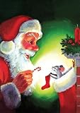 Santa & Mouse House Flag