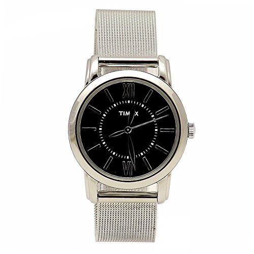 Timex Women's T2N680 Elevated Classics Dress Uptown Chic Black Dial Mesh Bracelet Watch