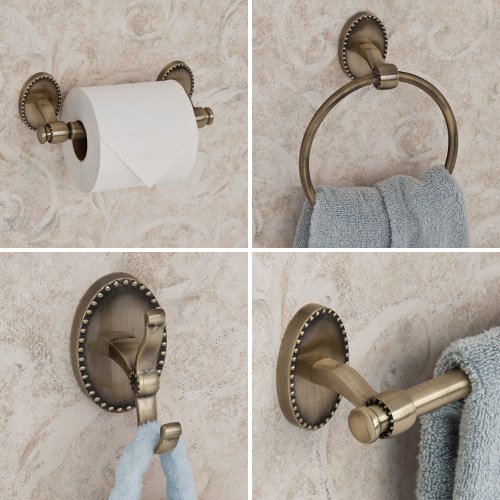 Reminiscence Collection Bathroom Accessory Set - Antique Brass