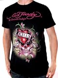 Ed Hardy - ED HARDY Mens T-Shirt Tattoo Love Kills Slowly Rhinestones Black/Pink