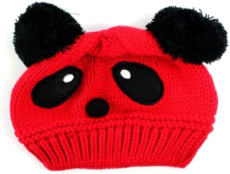Amcctvshop 1pc Fashion Cute Baby Kids Girls Boys Stretchy Warm Winter Panda Cap Hat Beanie (Red)