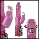 Rabbit Vibrator with Rotating and Vibrating Head Pink