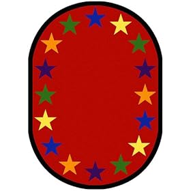 Star Space Rug - Multicolored (7'8"x10'9" Oval) by Joy Carpets