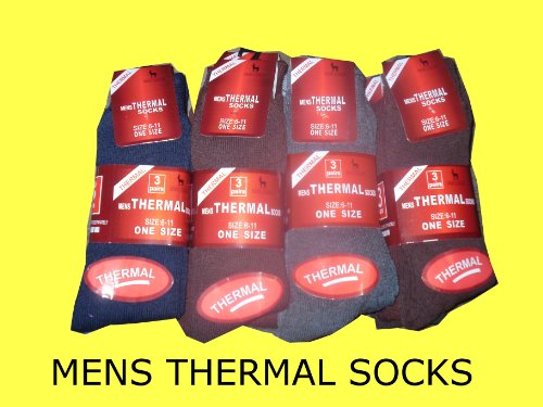 12 pairs mens THERMAL SOCKS.mixed colours