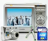 SVP DC-836-Silver 8MP 3x Optical Zoom 2.4 LCD Digital Camera (1GB SVP High Speed Memory Card & Tripod Included)