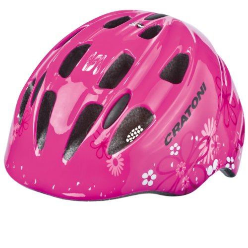 Cratoni Kinder Helm C-Kid, pink-white-rose glossy, 49-53 cm, 11012125