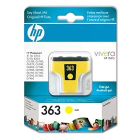 HP Hewlett Packard C8773EE ink inkjet print cartridge 363 yellow C8773E