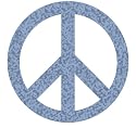 Peace Sign Die Cutz Blue Holographic Decal