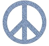 Peace Sign Die Cutz Blue Holographic Decal