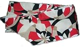 Sash Belt / Hair tie / Scarf Black, Red & Beige Abstract Print