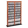 Double Barrister Media Tower - Cherry Finish/ Black