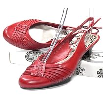 JANE KLAIN design, Damen Fashion Sling-Pumps, Raffungen, rot
