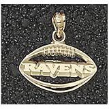 LogoArt Baltimore Ravens 10K Gold Team Football Pendant