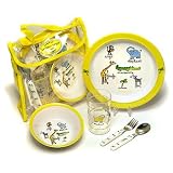 Baby Cie La Jungle wild animals 5 piece lunch set with tray, beaker, fork, spoon and bowl