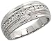 14 Karat Weissgold Herren Diamanten Ring, mit 0.53 Karat Brilliantschliff Diamanten, (9mm) breit