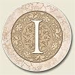 AutoCoaster ~ Monogram initial I ~ Tile Drink Coaster for car cupholder - cod...