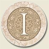 AutoCoaster ~ Monogram initial I ~ Tile Drink Coaster for car cupholder