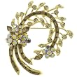 Amber Wave Of Grain Flower Pin Brooch