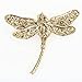 EVER FAITH Dragonfly Gold-Tone Teardrop Brooch Pin Light Purple Austrian Crystal