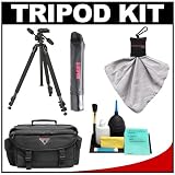 Sunpak 623PX 66-inch Pro Carbon Fiber Tripod with 3-Way Pan Head & Quick-Release Plate plus Carry Case + Case + Cleaning Kit for Digital SLR Cameras & Video Camcorders