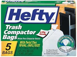 Hefty Twist Tie Trash Compactor Bags (Pack of 12)
