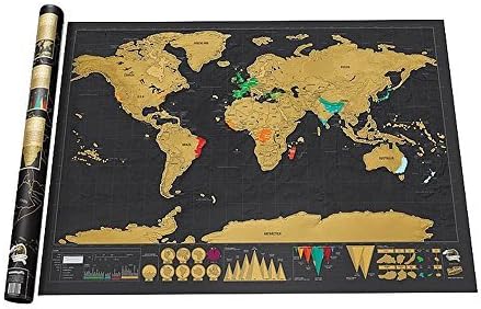 Flyshine Novelty World Map Educational Scratch Off Map Poster Travel Map Wall Map by Flyshine