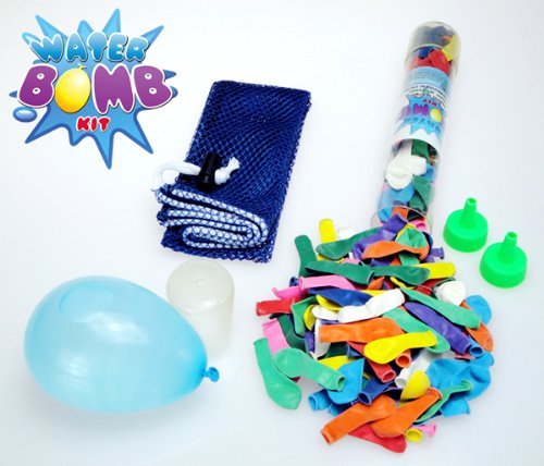 water bomb kit 200 count water balloons assorted colors 1 easy fill hose adapter  more detail click!