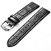 KS 20mm Black Leather Men's Replacement Watch Band Straps WB2042