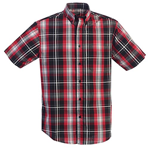 Gioberti Mens Casual Plaid Short Sleeve Button Down Dress Shirt