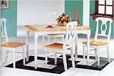 Review Furniture On The Web  / Natural Wood Frame Tile Top and White Legs