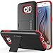 Galaxy S6 Case, VENA Legacy [Dual Layer Protection |Shock Absorption] Heavy Duty Cover with Kickstand [+1 HD Clear Screen Protector] for Samsung Galaxy S6 2015 (Black & Red)