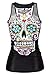 Honeystore Women's Skeleton Skull Digital Printed Sleeveless T Shirt Vest Tank Tops