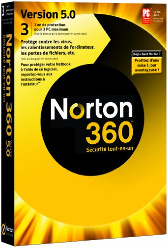 Norton 360 V.5 - Mise à jour (3 postes, 1 an)