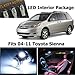 Classy Autos White LED Lights Interior Package for Toyota Sienna (11 Pieces)