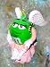M&M's Green Diva Angel Sittin' Pretty on Pink Cloud Christmas Ornament #MM0168