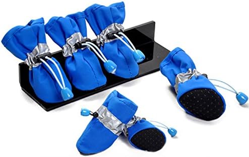 Lanlanlan Pet Dog Shoes Feetwear Rain Boots Waterproof Rain Shoes Indoor Shoes Pet Products Dog Clothes pack of 4 BLUE M