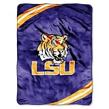 NCAA LSU Tigers 60-Inch-by-80-Inch Raschel Plush Blanket "Force" Design