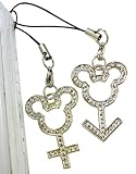 ディズニー『ミッキー＆ミニー』♂♀ペアストラップ《SL/WH》2個セット!