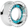 7/8" Stainless Steel Aqua Clear CZ Double Row Screw Fit Tunnel