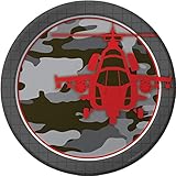 Creative Converting 8 Count Operation Camo Sturdy Style Paper Dinner Plates, 8.75", Gray