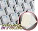 Colemak Keyboard Sticker With Blue Lettering On Transparent Background