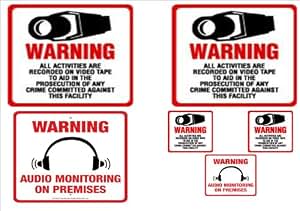 Amazon.com: 3 pack #210 AUDIO &amp; VIDEO RECORDING SIGNS - U.S. FEDERAL ...