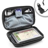 Hard Shell EVA GPS Carrying Case * COMBO * with Rapid Car / Auto Travel Charger for Garmin NUVI 255W / 260W / 265W and other 3.5 to 4.3 inch GARMIN GPS Devices