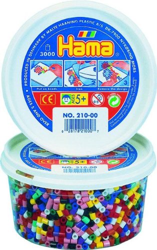 Childrens Toyshop  Toys : Hama Beads 3,000 Beads in a Tub - Glitter Mix