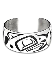 Sterling Silver Eagle Northwest Coast Native American Bracelet. Made in USA.