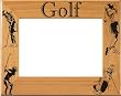 Laser Engraved Wood Female Golf Picture / Photo Frame