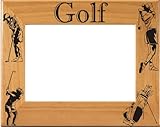 Laser Engraved Wood Female Golf Picture / Photo Frame