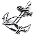 KONOV Vintage Stainless Steel Anchor Charm Pendant Mens Womens Necklace, 24 inch Chain