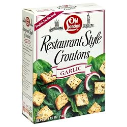 Old London Restaurant Style Croutons, Garlic, 5.25-Ounce Boxes (Pack of 12)